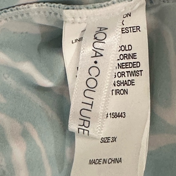 Womens Aqua Couture 3X Tankini Padded Keyhole Swim Swimwear Tank Top Blue NWT - Picture 8 of 10